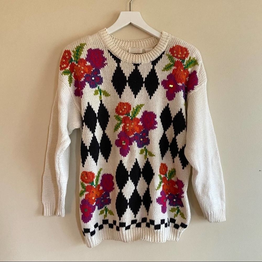 Needles and Yarn Sequin Knit Sweater Large